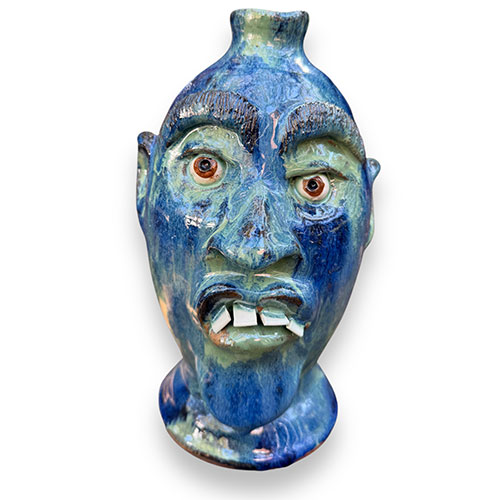 Billy Joe Craven 11" Blue Face Jug DP4872